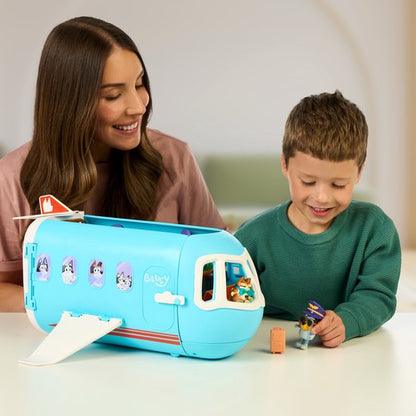 BLUEY - 3 in 1 Transformerend Vliegtuig Speelset - Incl. Bluey en Bingo speelfiguren
