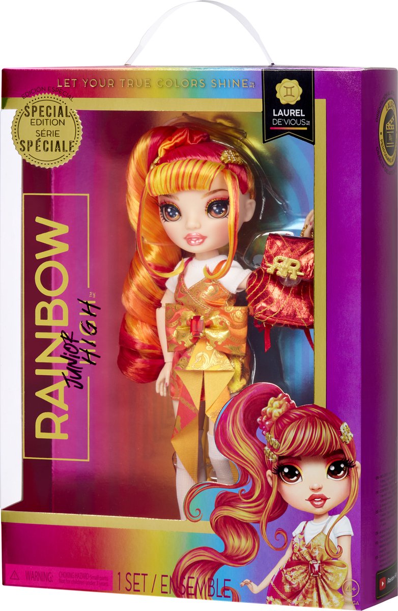 Rainbow High Junior High Special Edition Doll - 23 cm - Laurel De'Vious - Oranje - Modepop