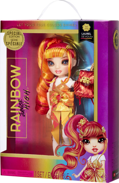 Rainbow High Junior High Special Edition Doll - 23 cm - Laurel De'Vious - Oranje - Modepop