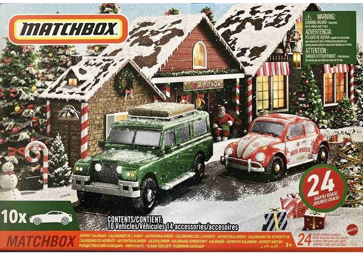 Mattel Matchbox Adventskalender 2023 - Inclusief 10 auto's en accessoires