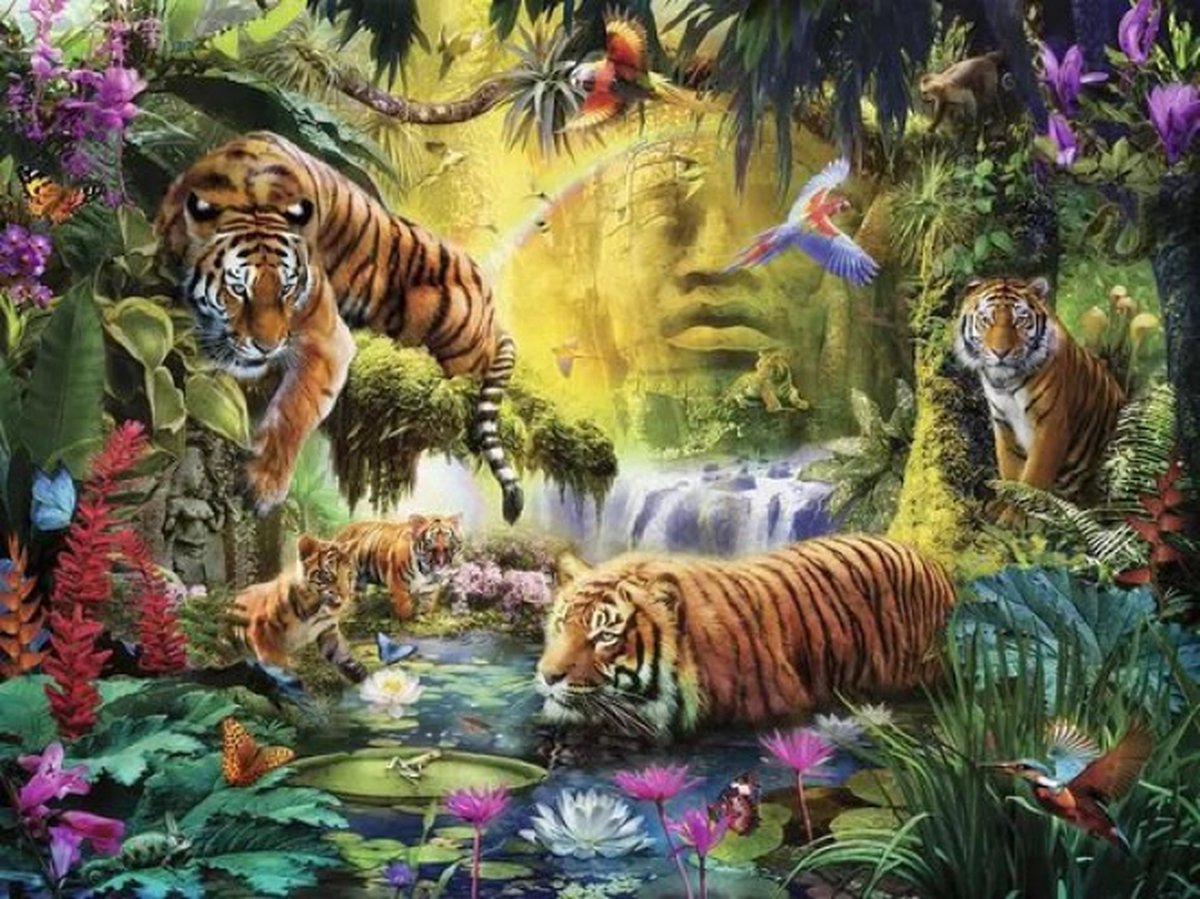 Ravensburger puzzel Idyll at the Water Hole - 1500 stukjes legpuzzel.