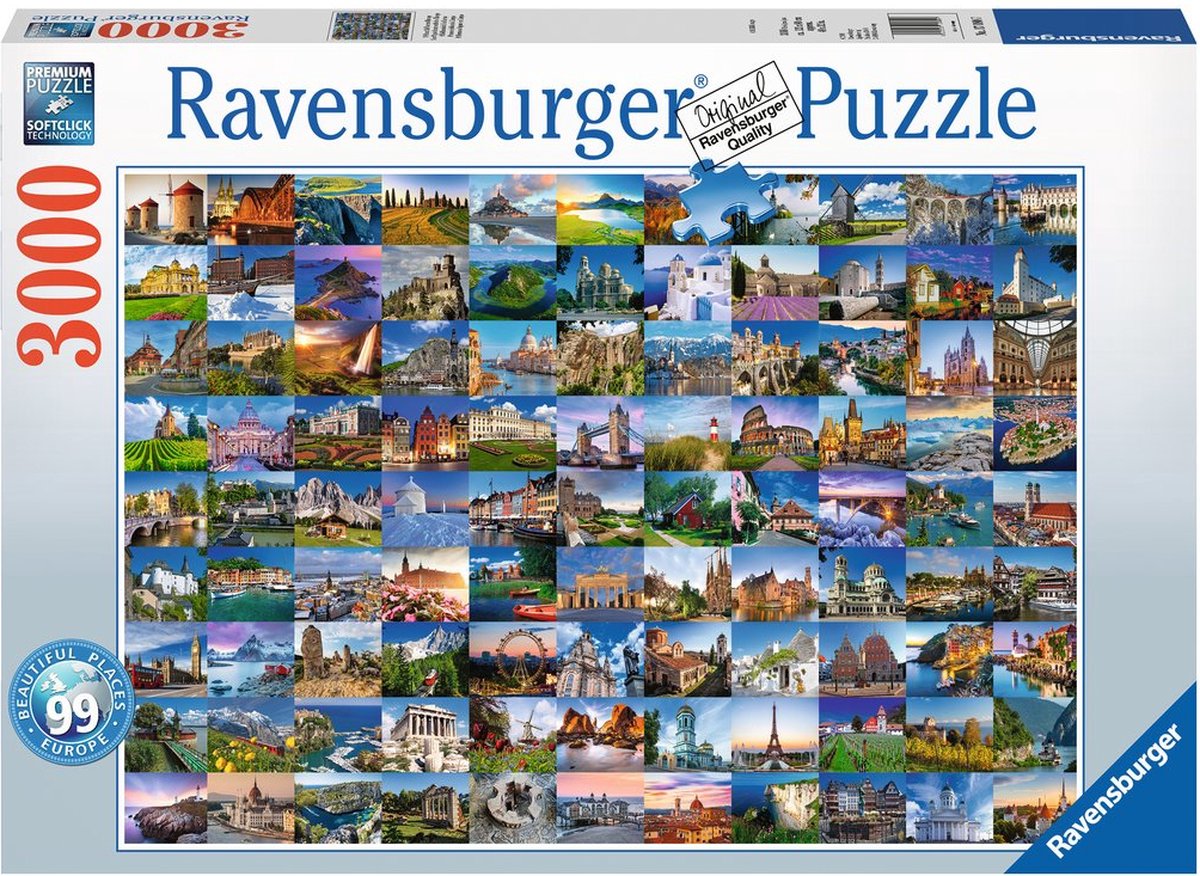 Ravensburger puzzel 99 mooie plekken in Europa - legpuzzel - 3000 stukjes