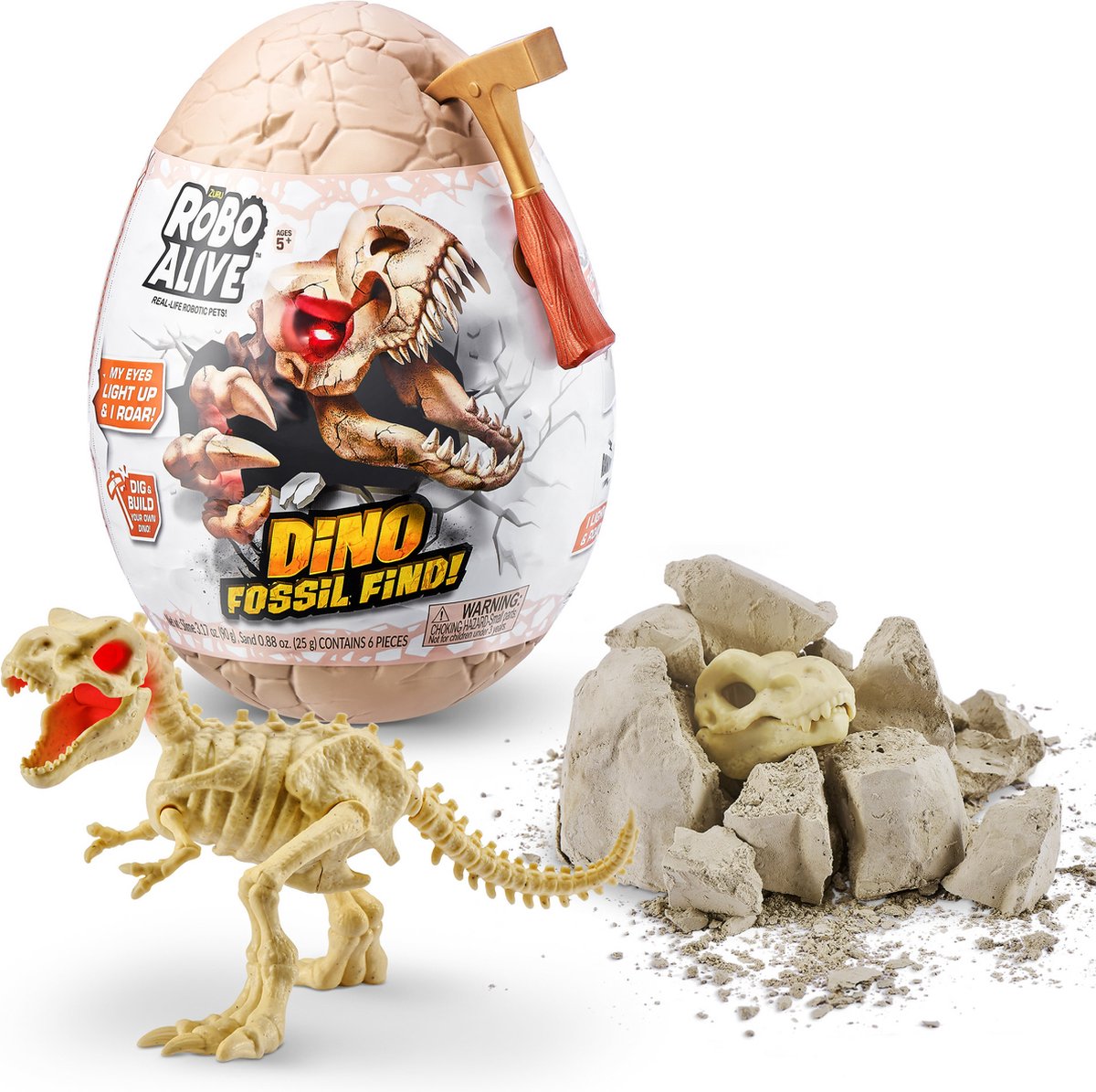 Zuru Robo Alive Fossil Find Dino Ei - Licht en Geluid