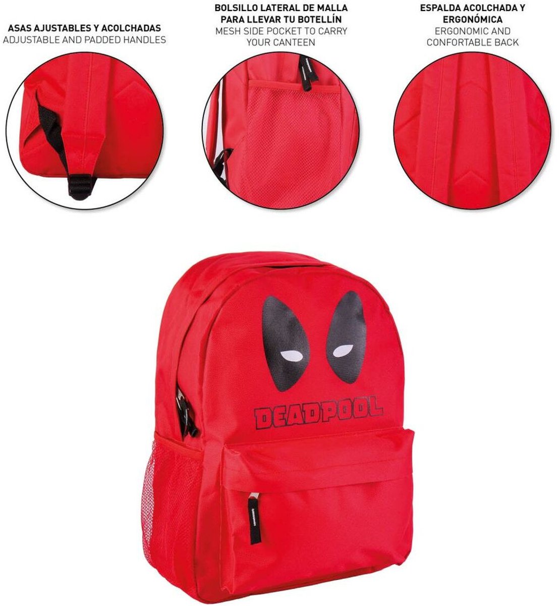 Schoolrugzak Deadpool Rood (30 x 41 x 14 cm)