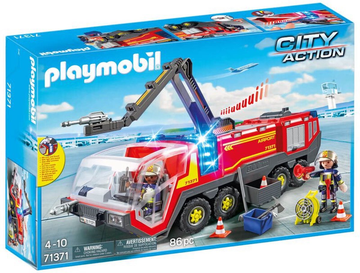 City Action Luchthavenbrandweerwagen met licht en geluid - 71371