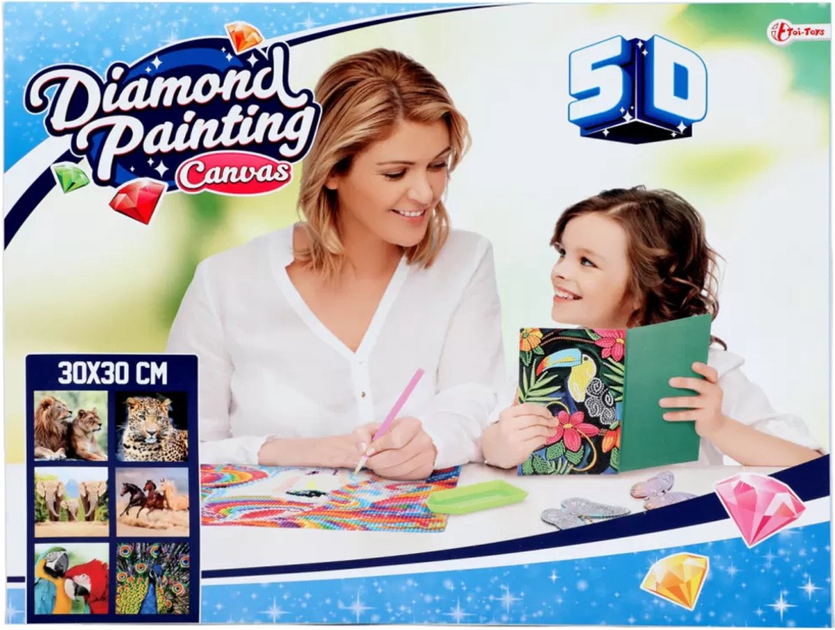 Diamond Painting Canvas dieren, 30x30cm