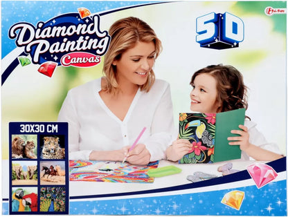 Diamond Painting Canvas dieren, 30x30cm