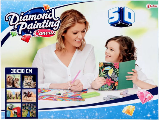 Diamond Painting Canvas dieren, 30x30cm