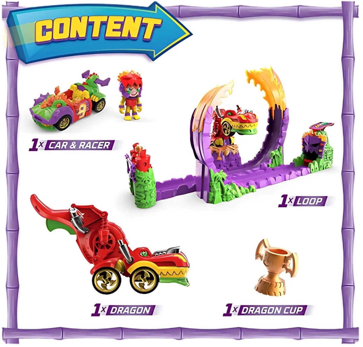 NAVO Magic Box Racers Dragon Loop Track - Speelset met voertuig - 3+ jaar