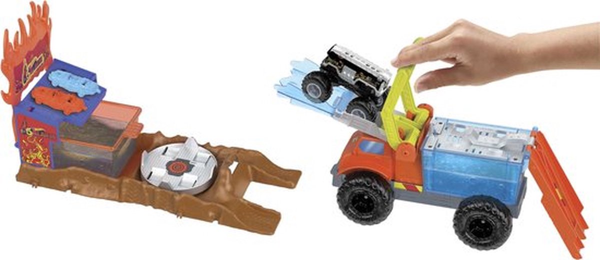 Hot Wheels - Monstertrucks Arenabeukers Color Shifters 5 Alarm Redding - Speelset