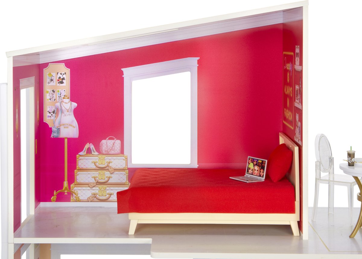 Rainbow High Huis - Houten poppenhuis met dakterras - Poppenhuis