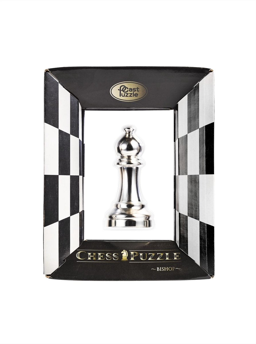 Cast Chess Puzzle - Bishop - Silver