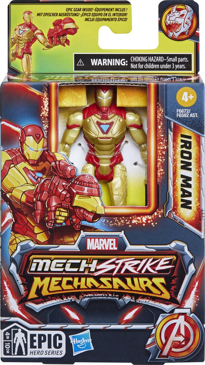 Marvel Mech Strike Mechasaurs Iron Man actiefiguur - 10 cm