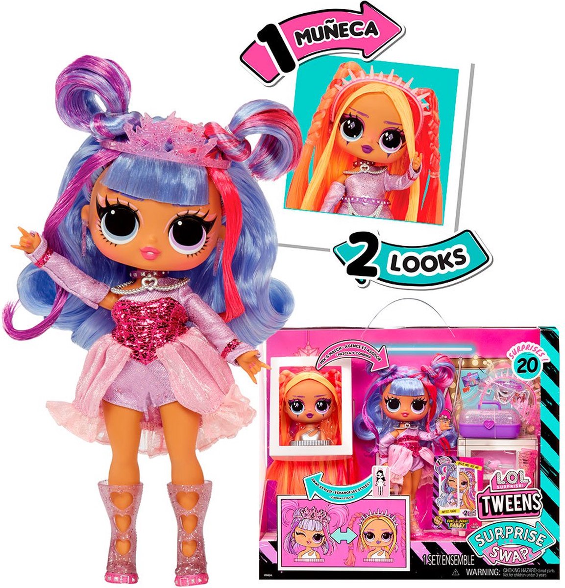 L.O.L. Surprise! Tweens Surprise - 16,5 cm - Swap Modepop - Buns-2-Braids Bailey