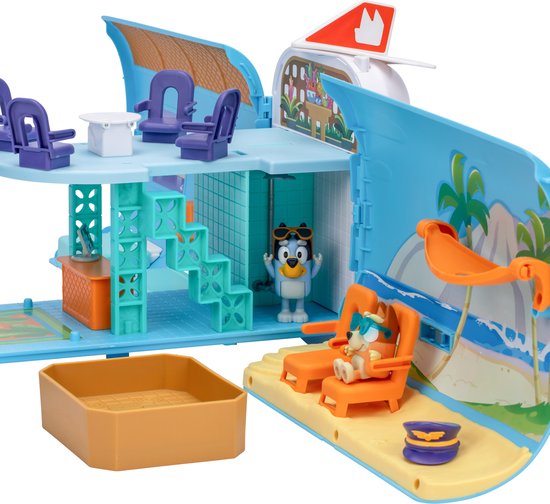 BLUEY - 3 in 1 Transformerend Vliegtuig Speelset - Incl. Bluey en Bingo speelfiguren