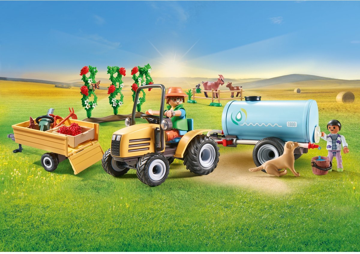Country Tractor met aanhanger en watertank - 71442